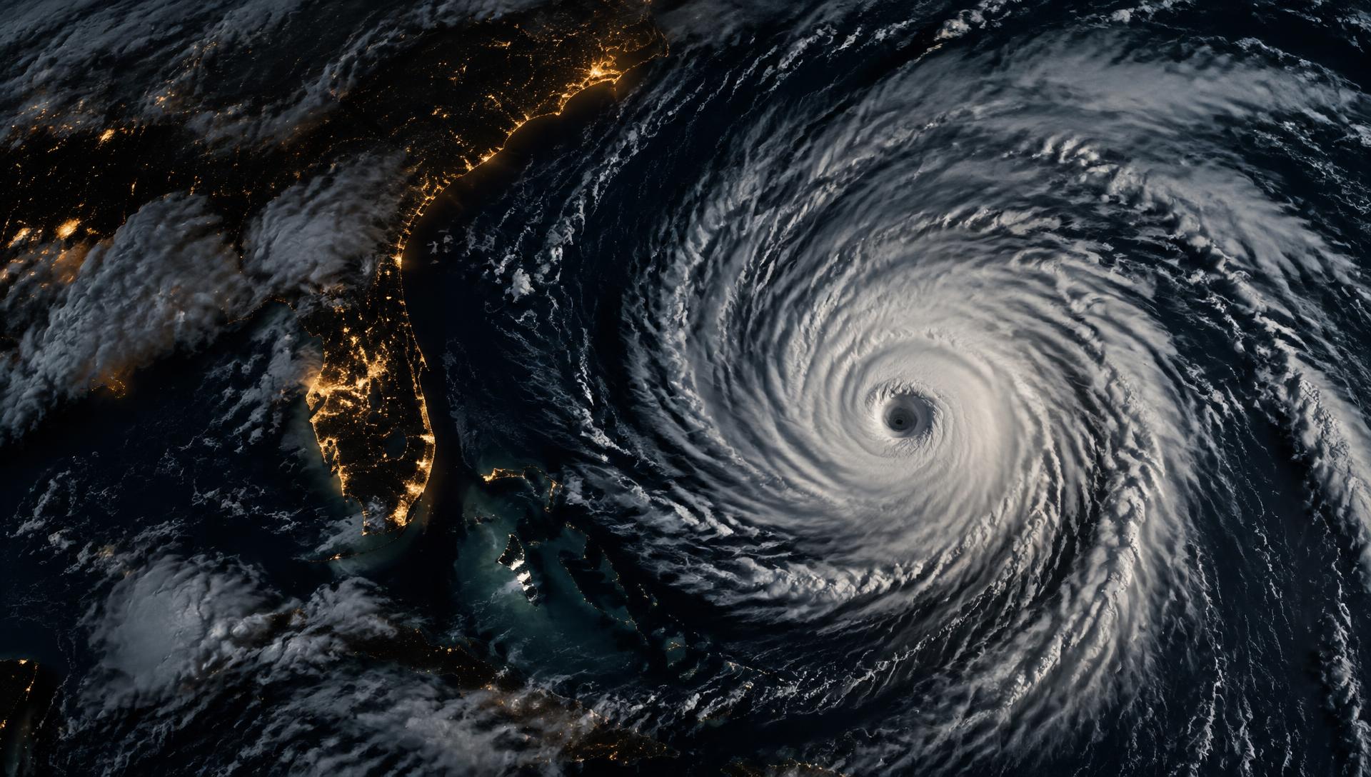 Satellite view of Hurricane Melissa approaching the coast